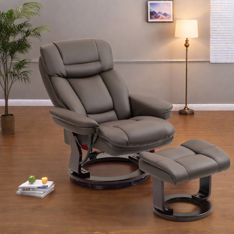 Fauteuils inclinables confortables avec repose-pieds, cuir synthétique, design moderne pour un usage domestique