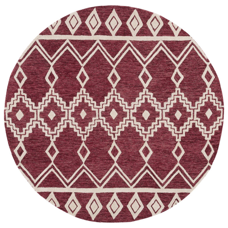 Tonsey Hand Tufted Wool Southwestern Rug, Round 6'