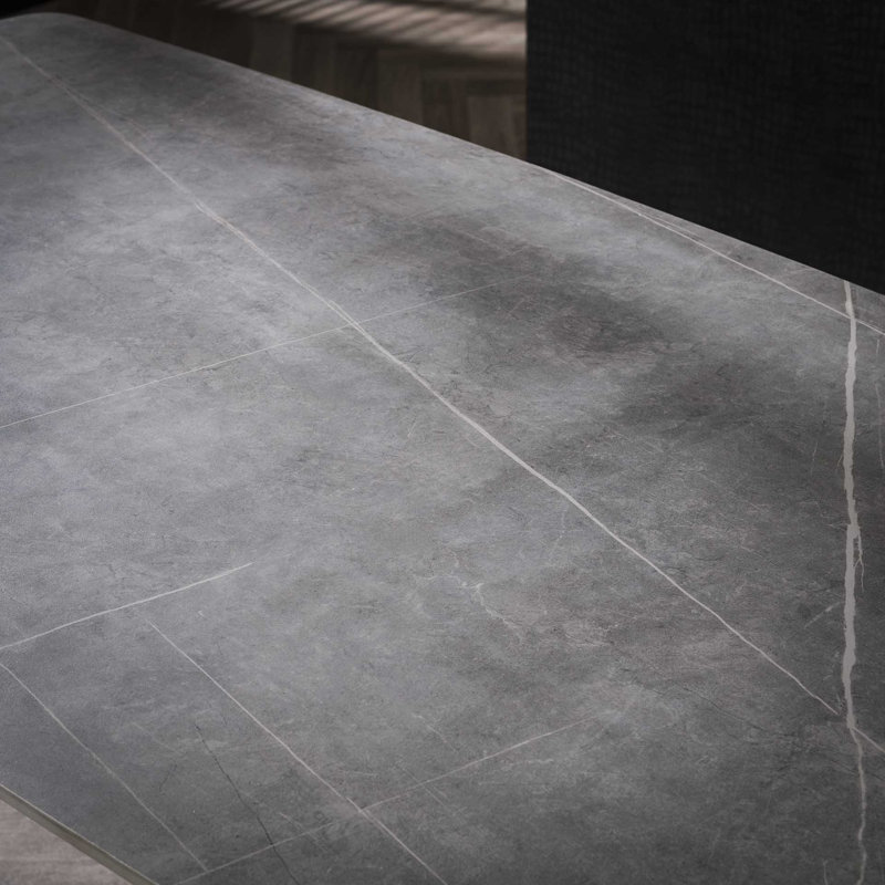 Zayac Rectangular Dining Table with Steel Base