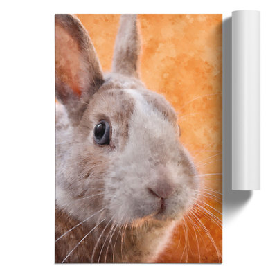 Bunny Rabbit in Colour Painting - Frameless Print