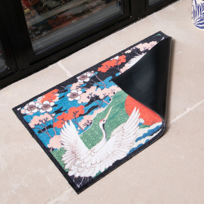 Non-Slip Floral Doormat, 80x50cm