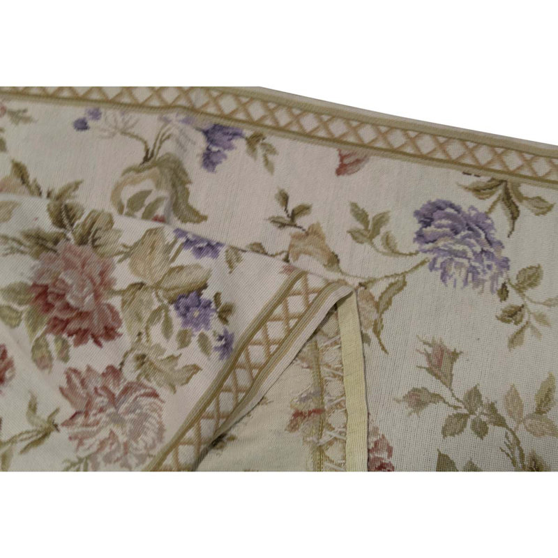 Tapis beige / brun / vert noué à la main de haute qualité