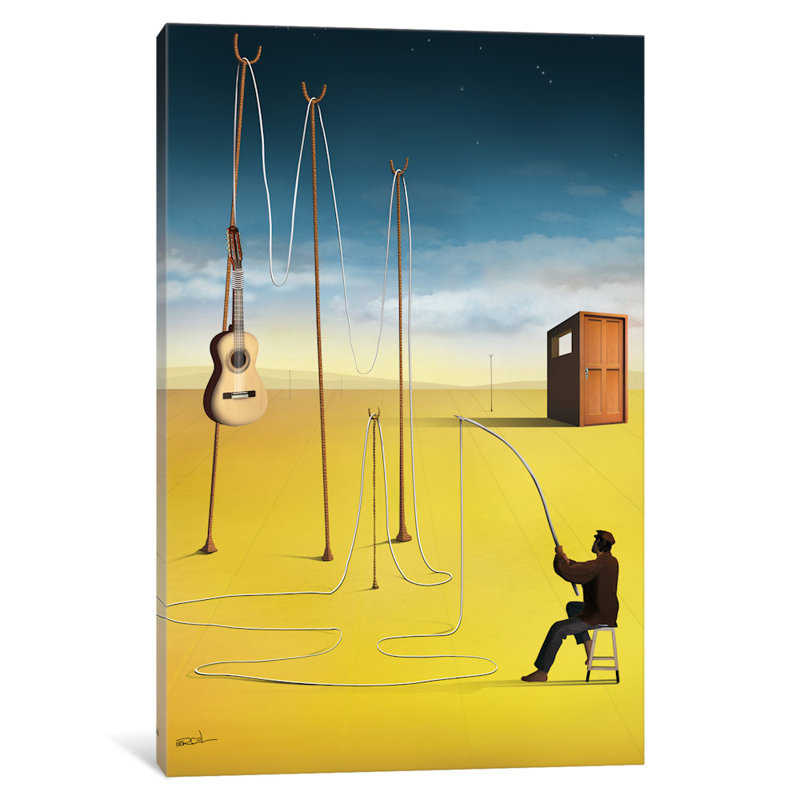 Pêcheur de guitare, impression sur toile tendue, H 18 po x l 26 po x P 1,5 po