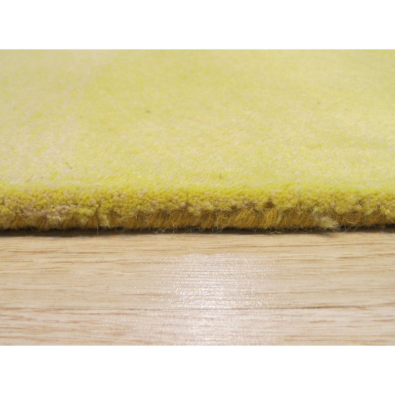 Tapis jaune en laine touffeté à la main Ahtziri, Rectangulaire 4 pi x 6 pi