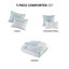 Édredon très grand avec coussins décoratifs - literie chic à motif floral en seersucker bleu 5 pièces pour bourre florale / botanique-126501830-126501827