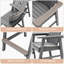 Ensemble de chaises hautes Adirondack pour l'extérieur en PEHD Davonia avec plateaux doubles amovibles gris