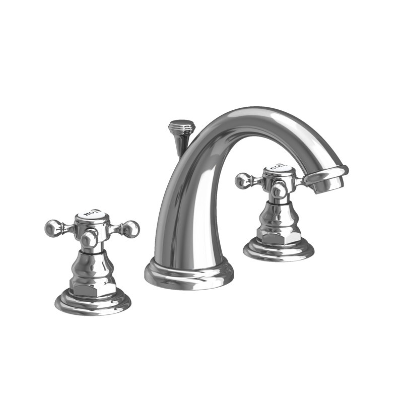Alveston Widespread Bathroom Faucet with Drain Assembly, Polished Chrome
