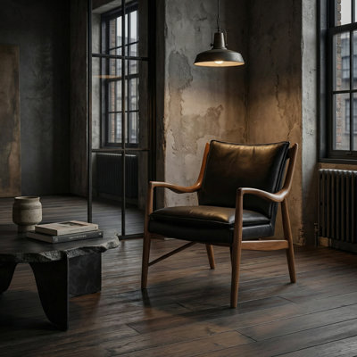 Chaise Weston avec cuir noir