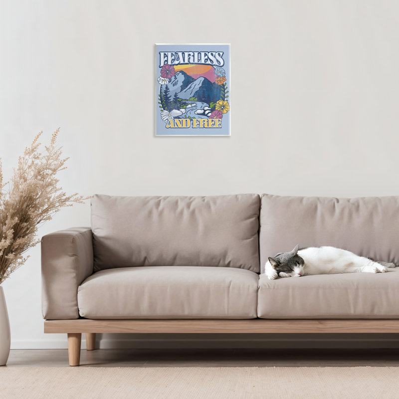 Plaque murale Fearless And Free Mountains, design par Jedco Brands, Inc.