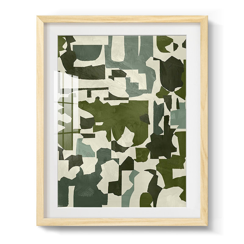 Earthen Patchwork I -Framed Print, 28.5" H x 20.5" W, Natural