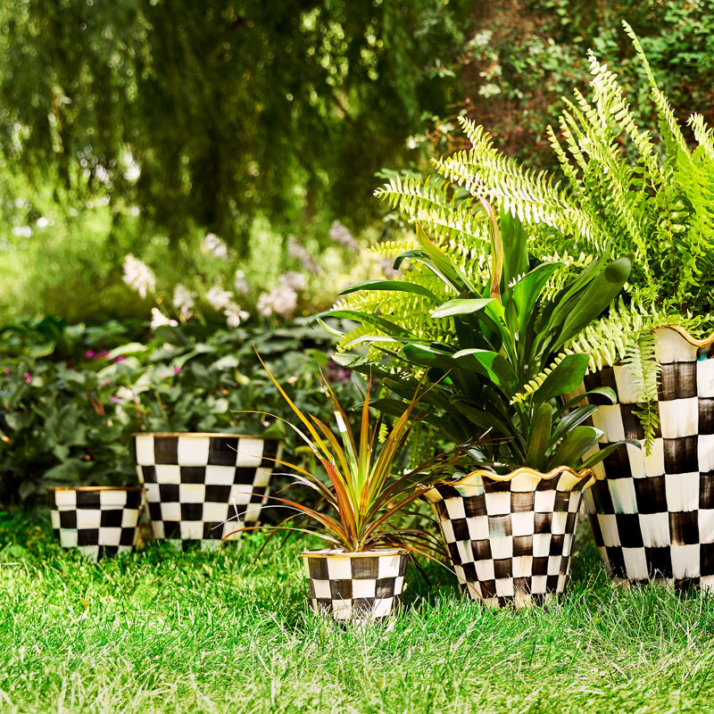 Courtly Check® Garden Pot, 9.5" H x 12" W x 12" D