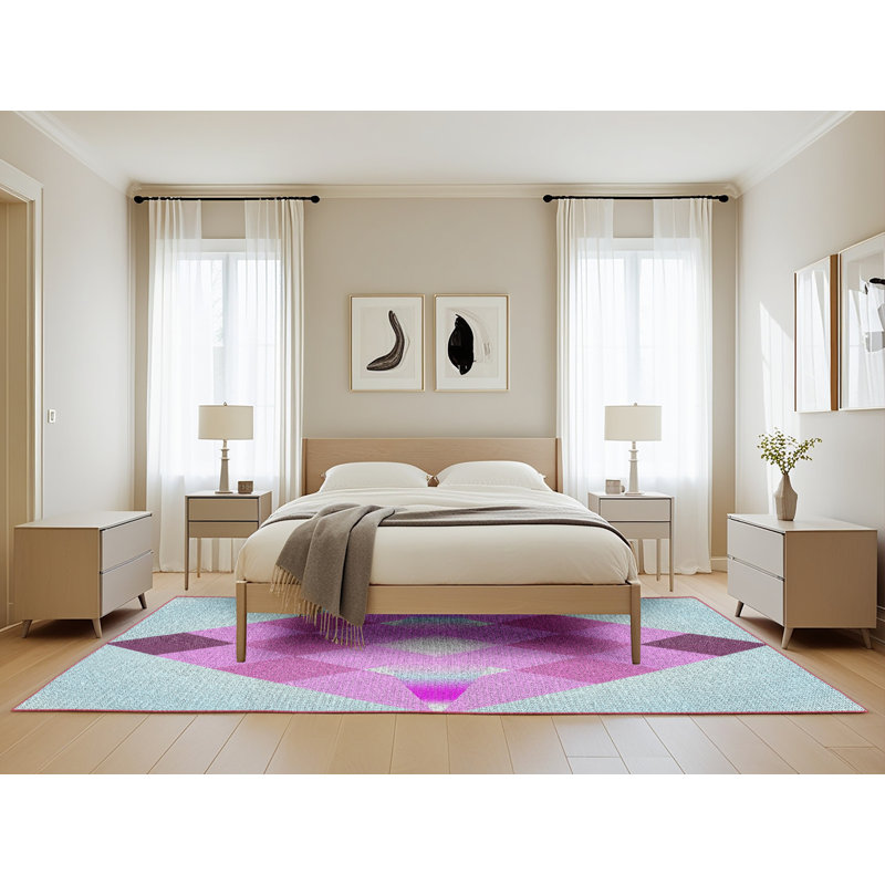 Tapis oriental bleu / mauve, Rectangle 5 pi x 8 pi