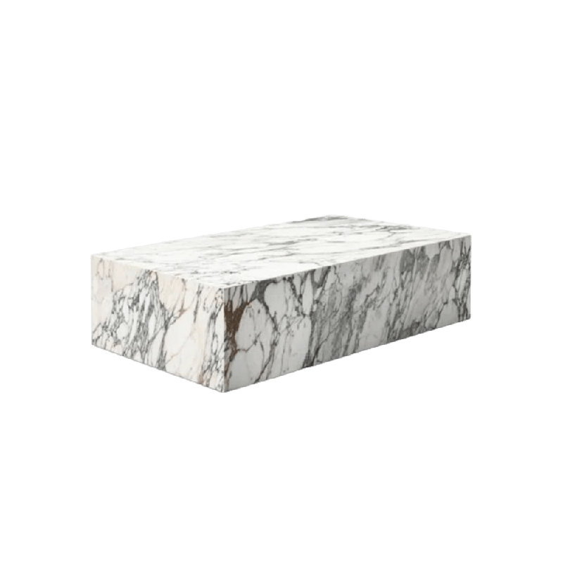 Table basse en marbre véritable Alazia - Arabescato
