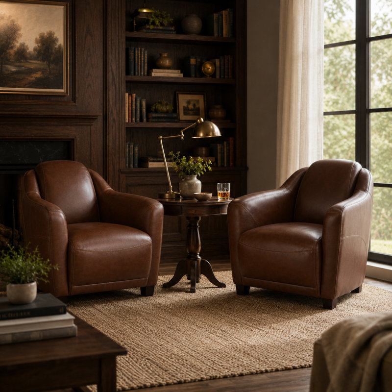 Fauteuil club en cuir Bennett