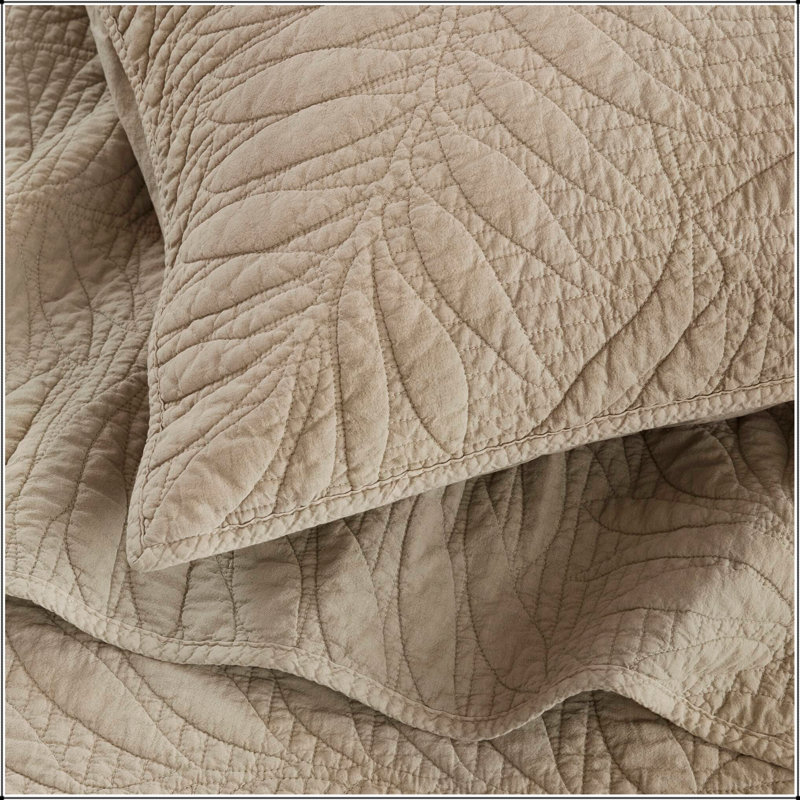Full Queen 3 Piece Cotton Quilt Set 92 x 92 Inch Quilt 20 x 26 Inch Shams, Sage