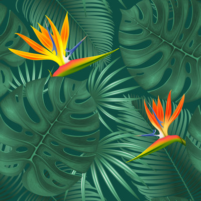 Kempwood Tropical Seamless Pattern - Wrapped Canvas Print