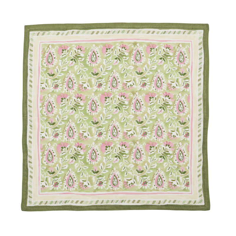 Mira Napkin, Green/Pink
