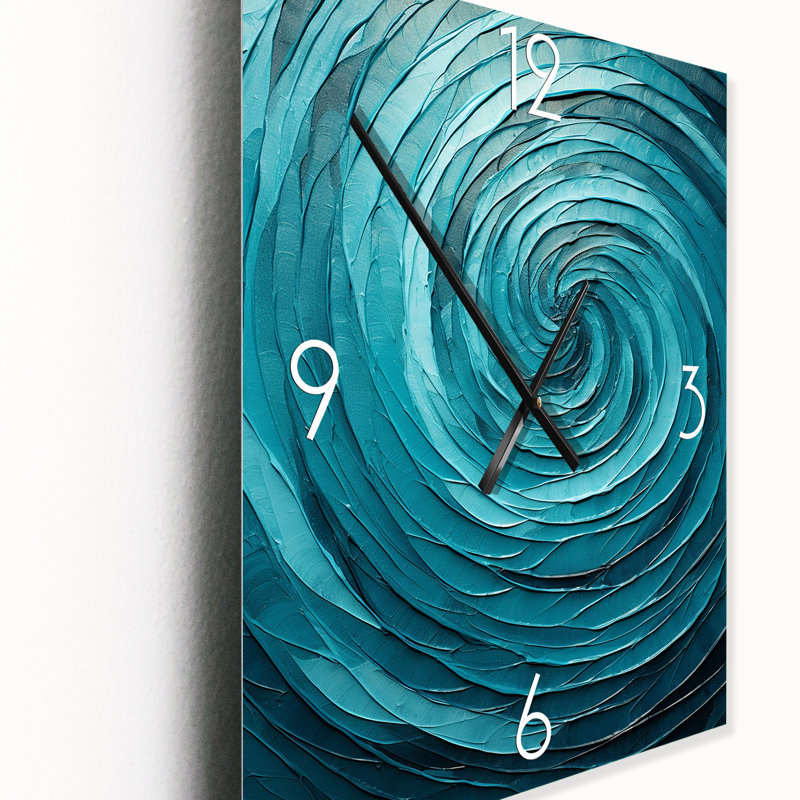 Horloge murale surdimensionnée bleu sarcelle, Très grand
