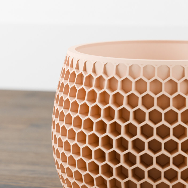 8 po Pot de fleurs Honeycomb, 6 po, Naturel