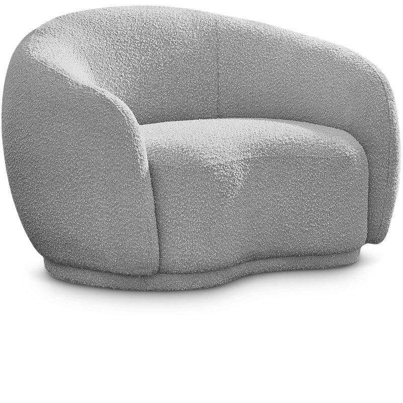 Chaise en tissu Hyde, Tissu gris bouclé