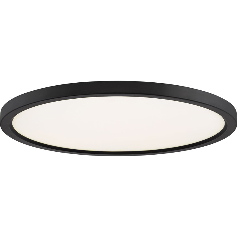 Plafonnier encastré 1 lumière DEL Naquin, H 1 po x l 11 po x P 11 po, Bronze huilé