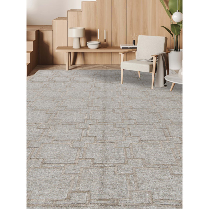 Hand-Knotted High-Quality Ivory Area Rug