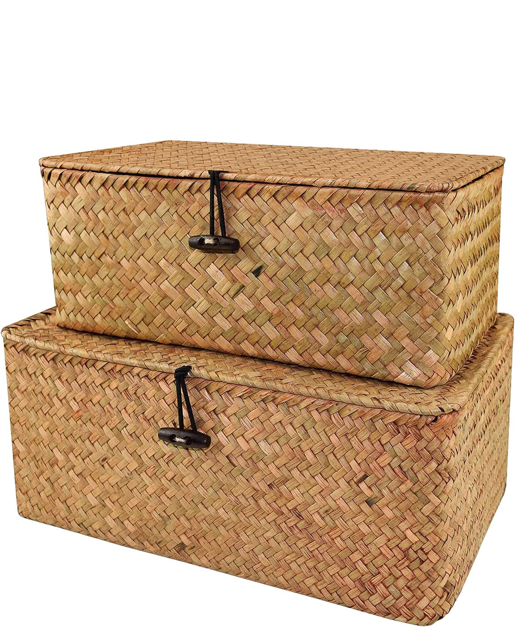 Bay Isle Home Wicker Storage Box With Lid, Natural Hand-Woven