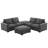 6-piece Wide Arm Multi-shape Upholstered Modular Sofa Cloud couch with Double Reversible Storage Ottoman-2137581308