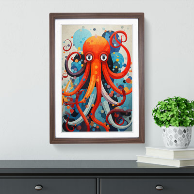 Octopus Constructivism - Single Picture Frame Print on Wood