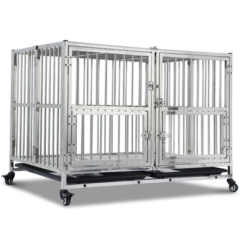 (Mise à jour) Caisse pour chien robuste avec cage et roues, H 30,7 po x l 28,3 po x P 42 po