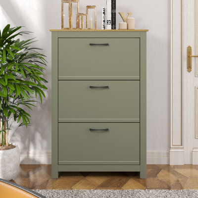 Limestone 3 Door Flip Down Shoe Storage