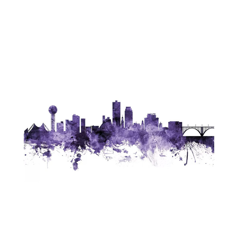 Knoxville, Tennessee Skyline by Michael Tompsett - 1 Piece Wrapped Canvas Wall Art, 152.5 cm H x 101.5 cm W