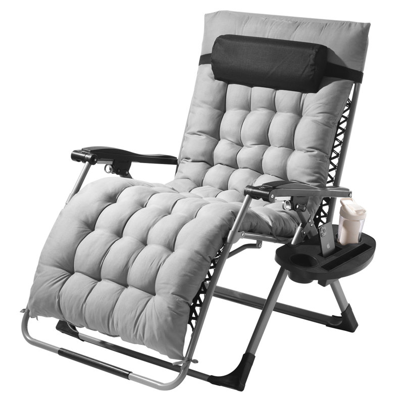Zero Gravity Chair Zero Gravity Recliner Lounge Chair Indoor & Outdoor, Gray, 37" H x 32" W x 6" D