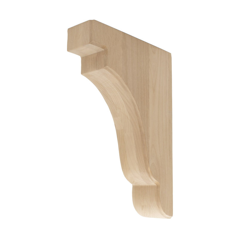 12" x 8" Unfinished Alder Wood Traditional Corbel