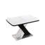 Table de salle à manger extensible moderne carrée, plateau de table blanc + pied noir et base en métal, capacité de charge de 220 lb, mouvement de mouvement facile à assembler