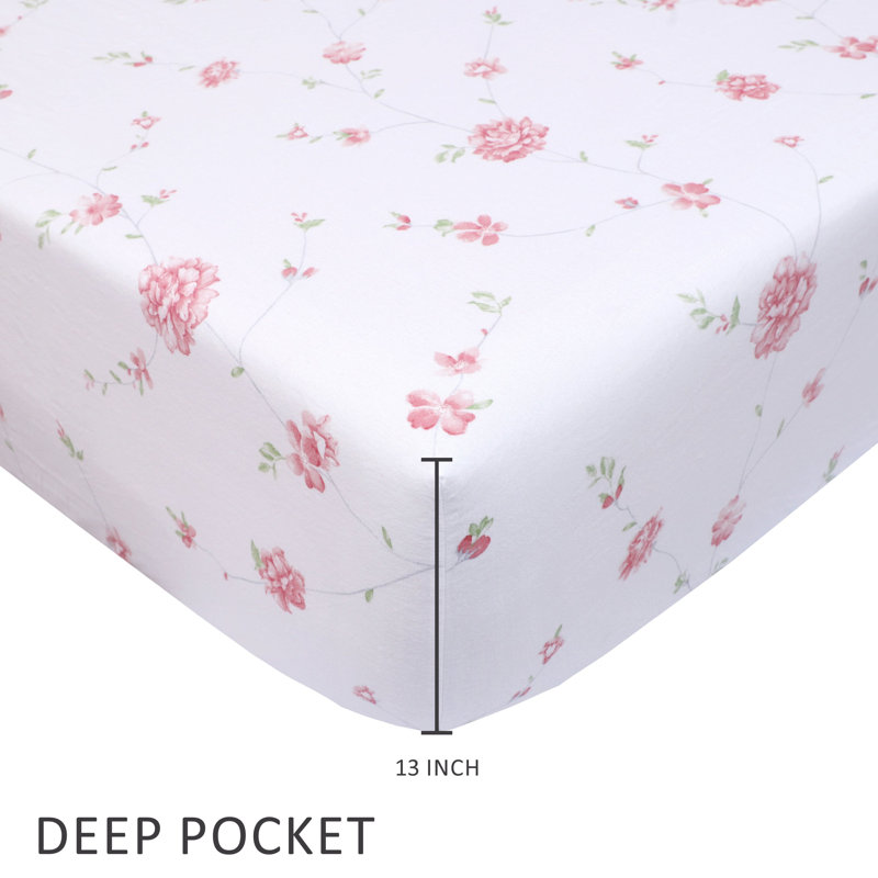 Flannel Floral Sheet Set, Twin