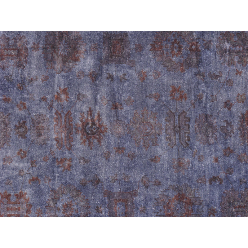 Hand-Knotted Blue Wool Area Rug 11'11" x 12'4"