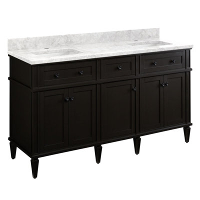 60"" Elmdale Double Vanity with Rect Undermount Sinks - Charcoal Black -  Signature Hardware, 483598