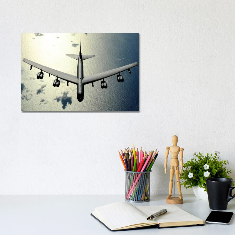 A B-52 Stratofortress In Flight Over The Pacific Ocean by Stocktrek Images - Wrapped Canvas Print, 20.32 cm H x 30.48 cm W