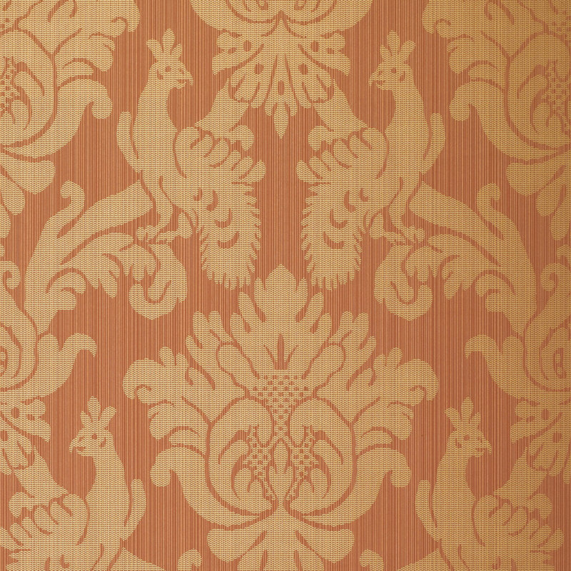 Valette Strie Damask Wallpaper, Garnet
