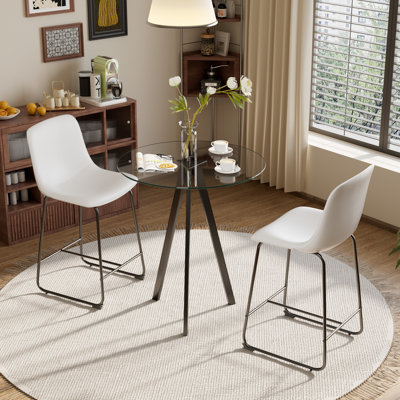 3 PCS Round Bar Table and Bar Stools Set by Ebern Designs