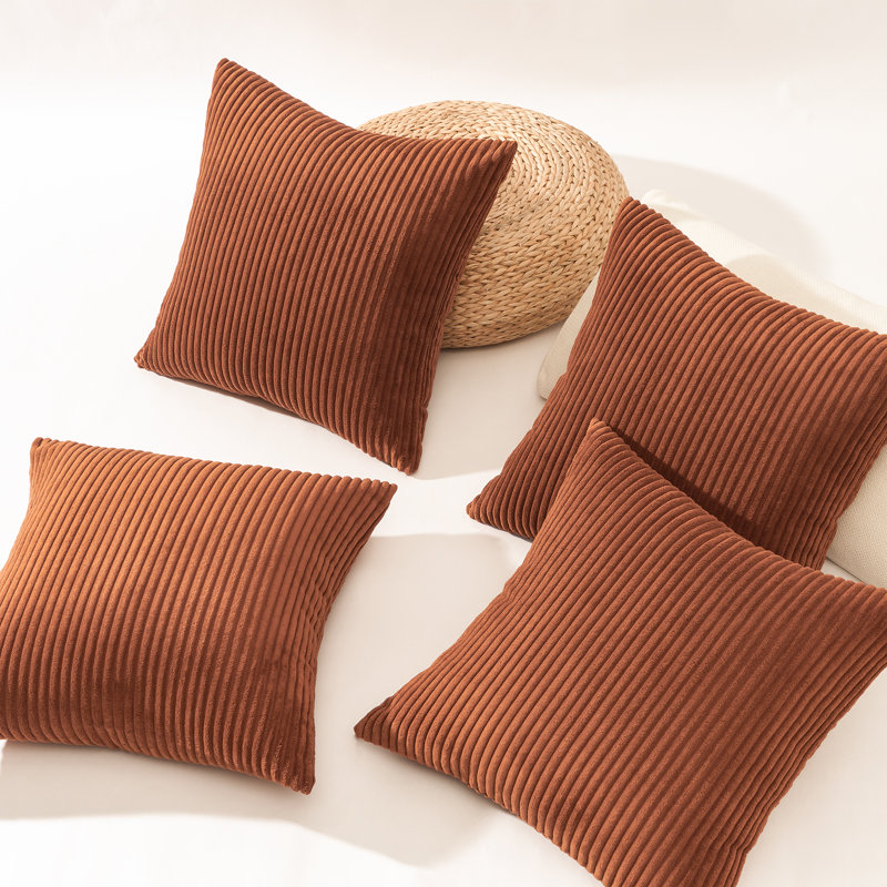 Corduroy Striped Corduroy Pillow Cover Square Modern Gradient Pillow Cases for Sofa,  Decorative Cushion Cover, 20"H x 20"W