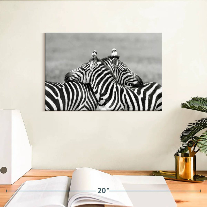 Brampt Loving Zebras, 8" H x 12" W