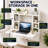 Basicwise Wall Mounted Folding Desk with Storage Shelves - Floating Table with Drawers, Space Saving for Small Spaces, 23.75 x 6.75 x 23 in, White for Home Office, Bedroom, Study, Dorm Room-1415756594