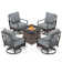 Emmaus 4-Person Swivel Sofa Chairs Seating Group with Fire Pit Table