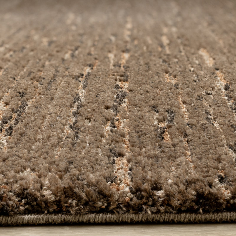 Tapis brun doux résistant aux taches, 7 pi 10 po x 11 pi 2 po