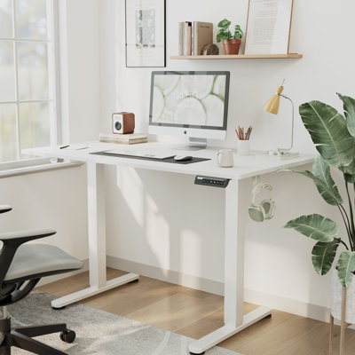 Ashwina 63'' x 28'' Height Adjustable Rectangle Standing Desk, Electric Sit Stand Home Office Computer Desk with Memory Preset Controller, Spacious Workstation for Study, Gaming, Writing and Remote Work
