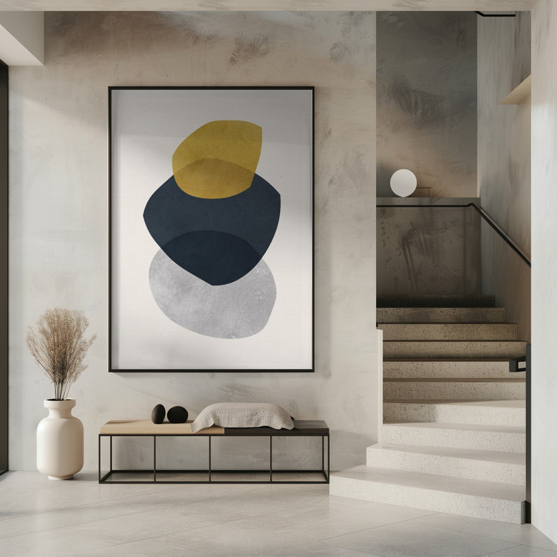 «Expressionist forme», art mural texturé encadré, Noir, noir, noir, noir, H 14 po x l 10 po
