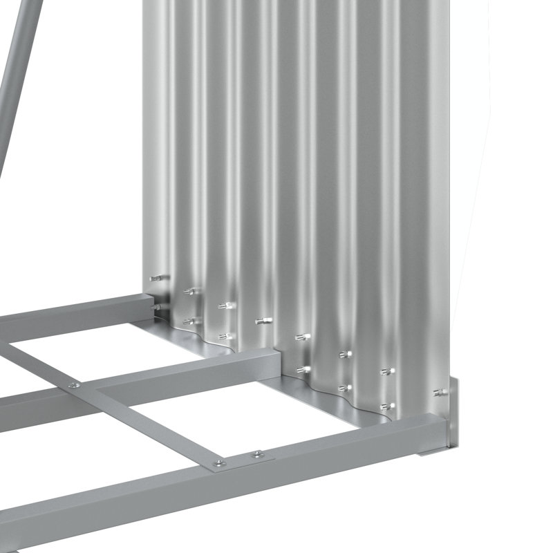 Log Holder 15.7"X17.7"X39.4" Galvanized Steel, Light Grey