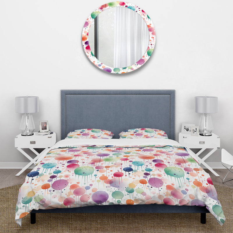 Ensemble de housse de couette Watercolor Delight, Housse de couette pour très grand lit et 2 très
